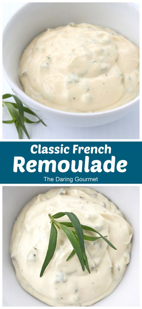 A classic French Remoulade recipe that's as versatile as it is delicious!  Use it for spreading, dipping, and tossing in a wide variety of dishes! Cajun Remoulade Sauce Recipe, Fried Dill Pickles, French Sauces, Remoulade Sauce, Ham Salad, Incredible Edibles, Bbq Sauce Recipe, Sauce For Chicken, Fun Salads