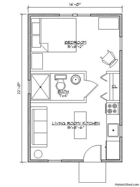 Small House Roof Design, 1 Bedroom House Plans, Small House Blueprints, Guest House Plans, Cottage Tiny House, One Bedroom House, 1 Bedroom House, House Roof Design, Modern Small House Design