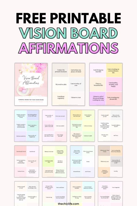 Vision Board Questions, Vision Board Design, Affirmations Printable, Goal Setting Vision Board, Free Vision Board, Vision Board Book, Prayer Vision Board, Board Themes, Vision Board Words