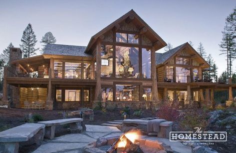 Cabin Mansion, Winter Cabin, Log Cabin Homes, Timber House, Expensive Houses, Luxury Homes Dream Houses, Dream House Exterior, Cabin Homes, Winter House