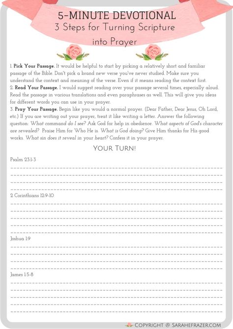 Devotion Ideas, Devotionals For Women, Praying Scripture, Prayer Journaling, Bible Study Help, Powerful Prayers, Bible Study Tips, Study Group, Prayer Life