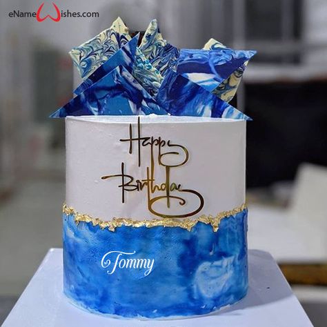 Birthday Celebration Cake with Name Edit - Best Wishes Birthday Wishes With Name Love Birthday Cake, Best Wishes Birthday, Name On Cake, Write Name On Cake, Birthday Cake Write Name, Fruit Cake Design, Modern Birthday Cakes, Blue Birthday Cakes, Birthday Cake Writing