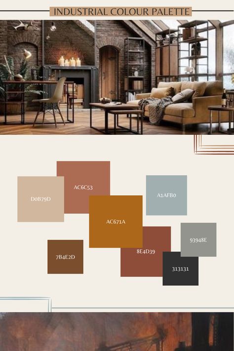 Colour Palette Industrial, Industrial Colour Palette, Industrial Color Scheme, Industrial Color Palette, Mood Board Inspiration, Colour Palette, Industrial Style, Color Schemes, Mood Board