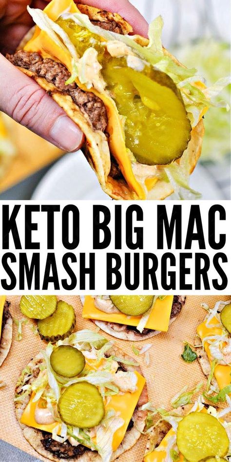 Topped with a keto Big Mac sauce that you'll adore, these smash burgers only have 2 grams net carbs each. Perfect for cookouts! Keto Big Mac Sauce, Keto Big Mac, Big Mac Sauce, Mac Sauce, Smash Burgers, Lake Food Ideas Summer, Food Ideas Summer, Lake Food Ideas, Smash Burger