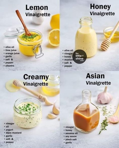 Dressings For Salads, Salad Dressing Recipes Healthy, Grandma Cooking, Homemade Sauce Recipes, Salad Dressing Recipes Homemade, Vinaigrette Recipes, Vinaigrette Dressing, Homemade Salad Dressing, Dressing Recipes