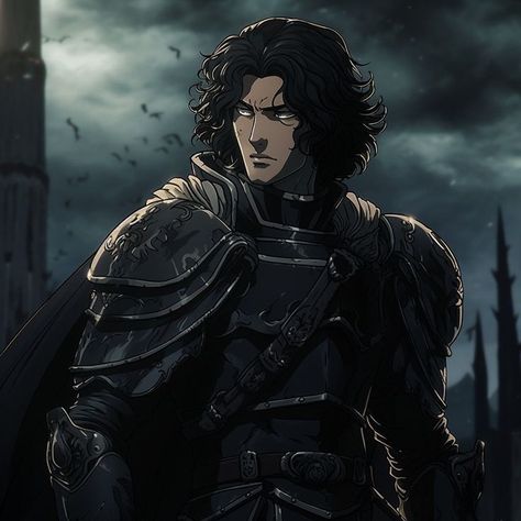 Black Hair King Fantasy Art, Castlevania Oc Male, Dark Fantasy Male, Castlevania Anime, Knight Art, Dungeons And Dragons Characters, Korean Art, Old Anime, Fantasy Concept Art