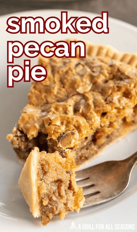 Who's ready for a fun twist on a classic holiday dish? This Smoked Pecan Pie has all the familiar flavors that you crave, with the perfect balance of smokiness. This is an excellent pie for Thanksgiving or Christmas dinners. Smoked Pecan Pie, Traeger Desserts, Pie For Thanksgiving, On The Smoker, Pecan Pie Crust, Holiday Meal Planning, Pecan Pie Easy, Pie Easy, Christmas Dinners