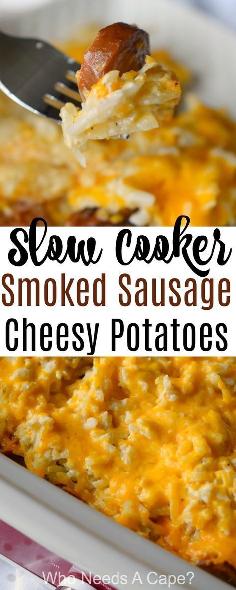 Breakfast Crockpot, Smoked Sausages, Sausage Crockpot, Smoked Sausage Recipes, Crock Pot Potatoes, Pot Recipes Healthy, Cheesy Potato, Pot Recipes Easy, Crockpot Recipes Beef