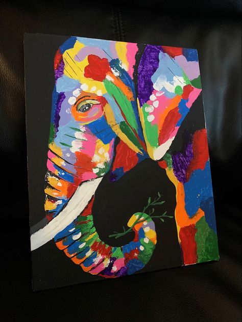 #colorful #elephant #acrylic #painting #paint #acrylicpaintingforbeginners #art #artist #artwork #colors #colorfulelephant Rainbow Elephant Painting, Acrylic Giraffe Painting, How To Paint Elephant, Colorful Elephant Painting, Elephant Oil Painting, Elephant Canvas Painting, Elephant Acrylic Painting, Elephant Painting Acrylic Easy, Abstract Elephant Painting