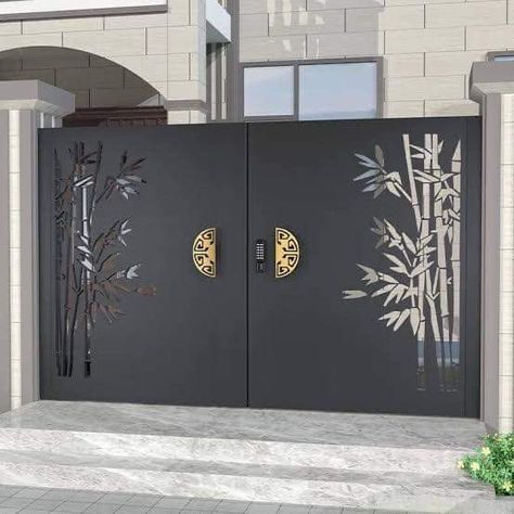 Modern Front Gate Design, Ms Gate, Pvc Gate, Ss Gate, Windows Aluminium, Modern Main Gate Designs, Balcony Glass Design, Bedroom Interior Design Modern, Home Gate Design