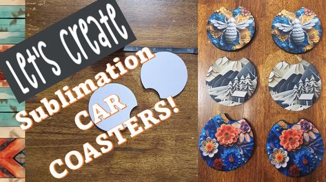 Tutorial for EASY Sublimation Car Coasters How To Make Foam, Diy Coasters, Ceramic Coasters, Car Coasters, Create Image, Car Design, Coasters, Heat, Ceramics