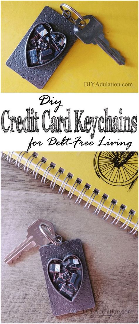 If you have a debt problem you are using credit cards as a crutch. It is time to get rid of the crutch and cut your credit cards into tiny little pieces. Then turn them into these DIY credit card keychains to be reminded of your debt free goal every time you pull out your keys. Credit Card Crafts, Diy Coffee Station, Plywood Storage, Diy Wainscoting, Diy Bench Outdoor, Diy Blanket Ladder, Wood Wall Art Diy, Martha Stewart Crafts, Chain Nose Pliers