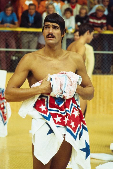 Mark Spitz (USA) 🥇 100m freestyle 🥇 200m freestyle 🥇 100m butterfly 🥇 200m butterfly 🥇 4×100m freestyle 🥇 4×200m freestyle 🥇 4×100m medley • Munich 1972 Olympics #swimming Olympics Swimming, Mark Spitz, American Nature, 1972 Olympics, 200m, Summer Olympics, Action Poses, Sport Poster, Human Nature