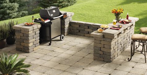 outdoor block wall ideas | Anchor Block Company | Anchor Block Company Outdoor Grill Area, Design Grill, Outdoor Grill Station, Patio Grill, Diy Grill, Fire Pit Chairs, Modern Fire Pit, Grill Station, Outdoor Grills