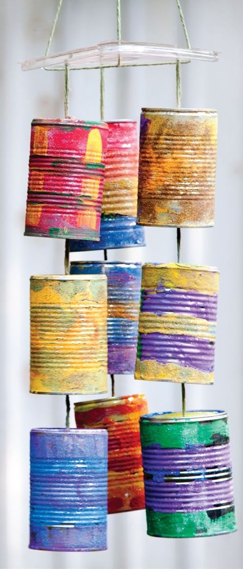 15 Simple and Beautiful DIY Wind Chimes Ideas Tin Can Wind Chimes, Can Wind Chimes, Seashell Wind Chimes, Wind Chimes Homemade, Wind Chimes Craft, Bamboo Wind Chimes, Tin Can Art, Aluminum Can Crafts, Crystal Wind Chimes