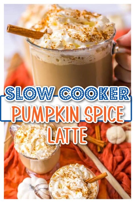 copycat pumpkin spice latte, pumpkin spice latte, slow cooker coffee, slow cooker latte, starbucks pumpkin spice latte Pumpkin Spice Latte Crockpot, Pumpkin Spice Coffee Recipe, Slow Cooker Drinks, Crockpot Drinks, Pumpkin Crockpot, Fresh Pumpkin Pie, Pumpkin Spice Drinks, Homemade Pumpkin Spice Latte, Pumpkin Drinks