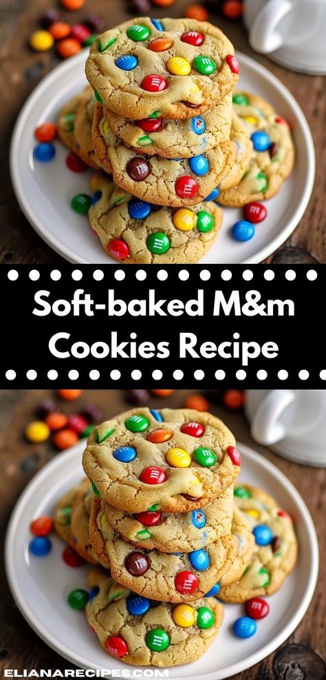 Craving a delightful treat? This soft-baked M&M cookies recipe is perfect for satisfying your sweet tooth. With vibrant colors and a chewy texture, it’s an easy dessert idea that kids and adults will love. Mnm Cookies Recipe, Mnm Cookies, Cookie Recipes For Kids, Cookie Board, M M Cookies, Colorful Chocolate, Tasty Dessert, Soft Bakes, Chocolate Candies