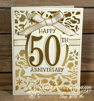 50th Anniversary Card, Golden Anniversary Cards, Anniversary Photo Album, 50th Anniversary Cards, 50th Wedding Anniversary Invitations, Anniversary Diy, Happy 50th Anniversary, Wedding Shower Cards, Homemade Anniversary Gifts