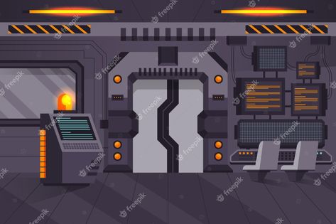 Free Vector | Cartoon laboratory room with machine Cartoon Laboratory, Galaxy Room, Cute Valentines Day Ideas, Science Room, Space Character, Flat Background, Paper Craft Videos, 2d Game Art, Lab Tech