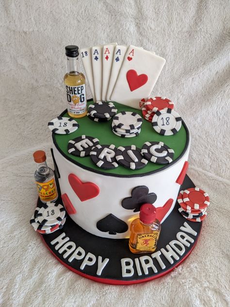 18th Birthday Poker Cake Casino 21st Birthday Cake, Poker Birthday Cakes For Men, Casino 30th Birthday Cake, Casino Birthday Cakes For Men, Gambling Birthday Cake, Gambling Cake Ideas, Casino Theme Birthday Cake, Poker Birthday Cake, Poker Cake For Men