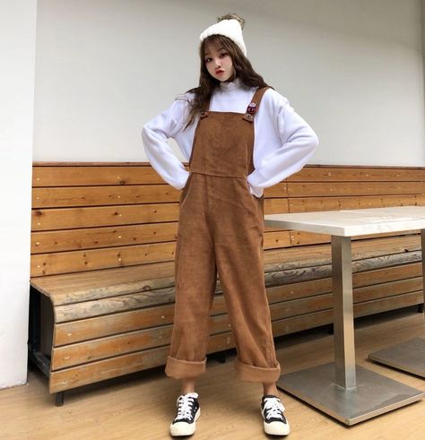 Overalls Loose, Full Body Jumpsuit, Corduroy Overall, Jumper Pants, Solid Color Jumpsuits, Corduroy Overalls, Bodysuit Designs, Branded Scarves, Future Clothes