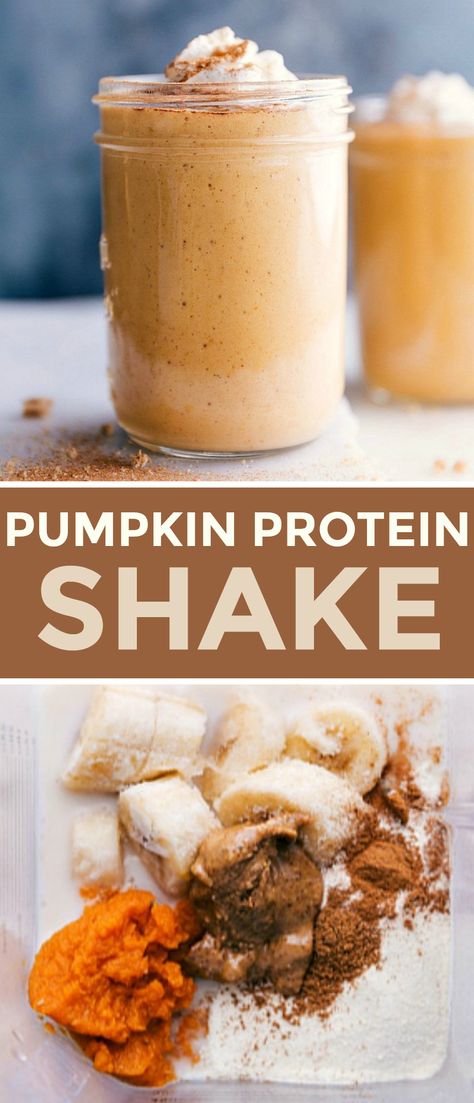 Thick, creamy, and healthy Pumpkin Protein Shake is sure to satisfy your pumpkin pie cravings! This shake is made with good-for-you ingredients and tastes delicious. #healthy #lowcarb #almondmilk #recipe #pumpkin #protein #shake Pumpkin Pie Protein Shake, Pumpkin Protein Shake, Protein Shake Recipe, Pumpkin Pie Protein, Healthy Protein Shakes, Pumpkin Protein, Chelsea's Messy Apron, Pumpkin Smoothie, Protein Shake Smoothie