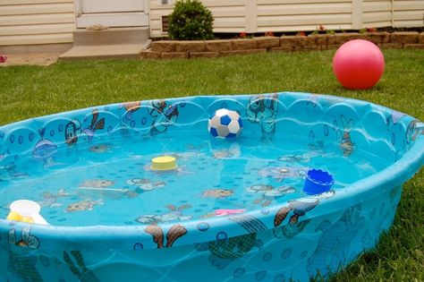 How to Build a Combo Plastic Kiddie Pool & Firepit | The Money Pit Plastic Baby Pool, Playground Sand, Plastic Swimming Pool, Portable Swimming Pools, Children Swimming Pool, Diy Swimming Pool, Baby Pool, Kiddie Pool, Kid Pool