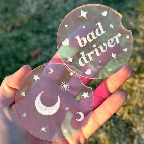 Iridescent car coasters 🚗 These are super fun car coasters that are waterproof and give your car some pizzaz. They are 3 inches in diameter, so please double check before buying because they don’t fit all cars! I can also customize phrases and the size if needed! 🥹✨ They are available in my Etsy and Shopify!!! #carinstagram #cuteaccessories #etsyfinds Resin Car Coasters, Bad Drivers, Car Coasters, All Cars, Etsy Finds, Coasters, Canning