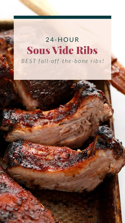 Sous Vide Ribs, Methods Of Cooking, Cooking Ribs, Sous Vide Pork, Bbq Sauce Ingredients, Fit Foodie Finds, How To Cook Ribs, Pork Rib Recipes, Sous Vide Recipes