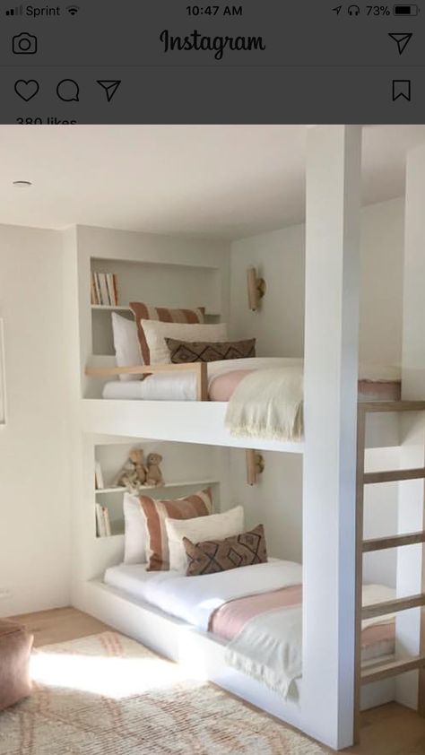 Modern Bunk Beds, Built In Bunks, Bunk Rooms, Bunk Bed Designs, Kids Bunk Beds, Bunk Room, Amber Interiors, Kids Room Design, Cool Rooms