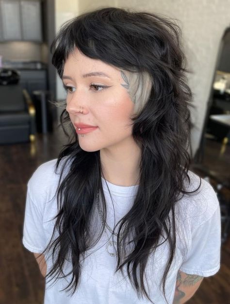 Curtain Bangs For Long Hair, Modern Long Shag Haircut, Short Curtain Bangs, Bangs For Long Hair, Baby Bangs Long Hair, Shag Haircut Ideas, Long Shag Hairstyles, Layered Thick Hair, Rocker Hair