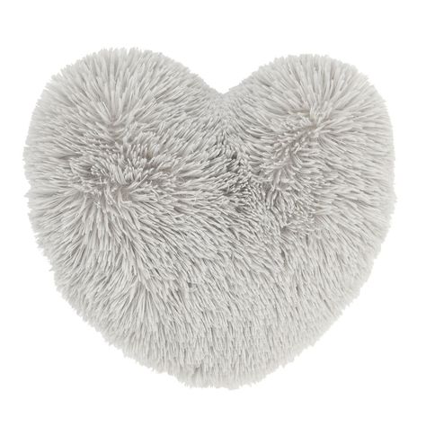 Catherine Lansfield Cuddly Deep Pile Shaggy Faux Fur Fleece 3D Heart Shaped Filled Cushion, Silver Heart Cushion, Catherine Lansfield, Linen Store, 3d Heart, Natural Home Decor, Room Ideas Bedroom, Cushion Pads, Great Britain, Bean Bag Chair