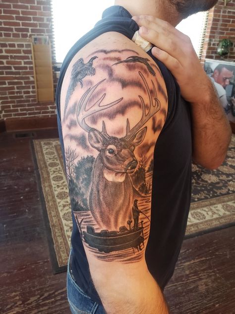 Country Tattoos For Guys, Hunting Tattoos For Guys, Mockingbird Tattoo, Moose Tattoo, Robin Tattoo, Stag Tattoo, Lizard Tattoo, Hunting Tattoos, Mother Nature Tattoos