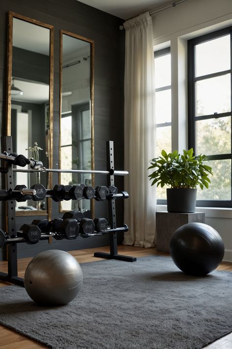 Transform your workout space into a stylish sanctuary with state-of-the-art fitness equipment and elegant design touches that inspire motivation and comfort. #ChicHomeGym #ModernFitness #HomeWorkout #StylishExercise #FitnessGoals #ElegantDesign #HomeGymInspiration Chic Home Gym Ideas, Elegant Home Gym, Home Gym Ideas, Home Gym Inspiration, Gym Home, Workout Space, Gym Ideas, Gym Inspiration, Elegant Home