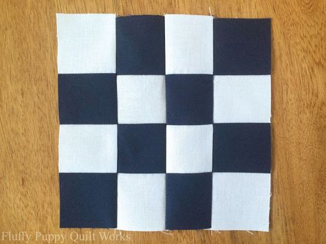 Fluffy Puppy Quilt Works: Quilt Block Tutorial: Easy Checkered Quilt Block Checker Quilt, Checker Quilt Pattern, Checkerboard Quilt Pattern, Checkered Quilt Pattern, Checkerboard Quilt Block, Quilted Checker Board Game Pattern, Checkered Quilt, Quilted Checker Board Game, Puppy Quilt