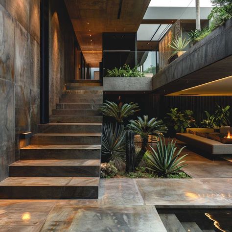 10+ Contemporary Garden Designs for Modern Homes • 333+ Art Images Organic Modern Home Exterior, Japanese House Modern, Living Room Tropical, Alpine Retreat, House Jungle, Small Apartment Building, Tropical Interior Design, Inspiring Lifestyle, Modern Tropical House