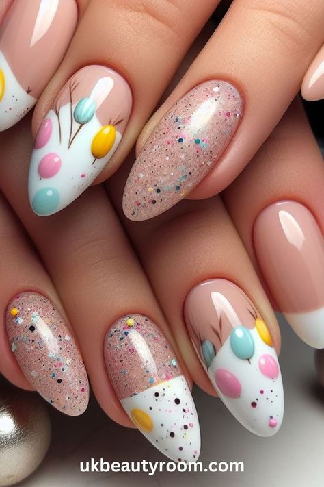 Step into the Easter vibe with these 21 fantastic nail designs! Whether it’s adorable bunnies or vibrant eggs, we’ve got you covered to make your nails pop! Spring, pretty pastel color, easy, natural, cute, simple, gel, acrylic, dip, for short nails, coffin, short, almond shape, long Pastel Nail Art, Neon Nail Art, Pink Nail Art Designs, Almond Nail Art, Festive Nail Designs, Simple Spring Nails, Adorable Bunnies, Nail Art Stripes, Easter Nail