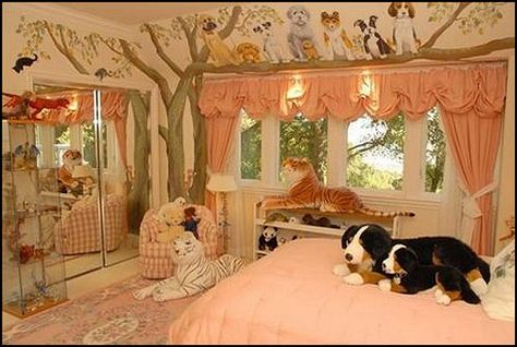 Camping Theme Bedroom, Jungle Themed Bedroom, Magical Bedroom, Dog Bedroom, Kids Room Curtains, Paint Themes, Themed Kids Room, Theme Bedroom, Kids Room Paint