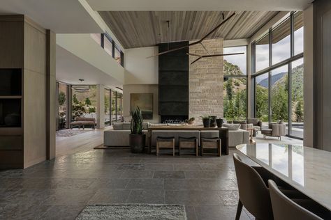 MODERN SANCTUARY — AMB Design Anne Marie Barton, Mountain Home Interiors, Utah Style, Caught In The Rain, Modern Mountain Home, Modern Mountain, Modern House Plan, Commercial Interior Design, Anne Marie