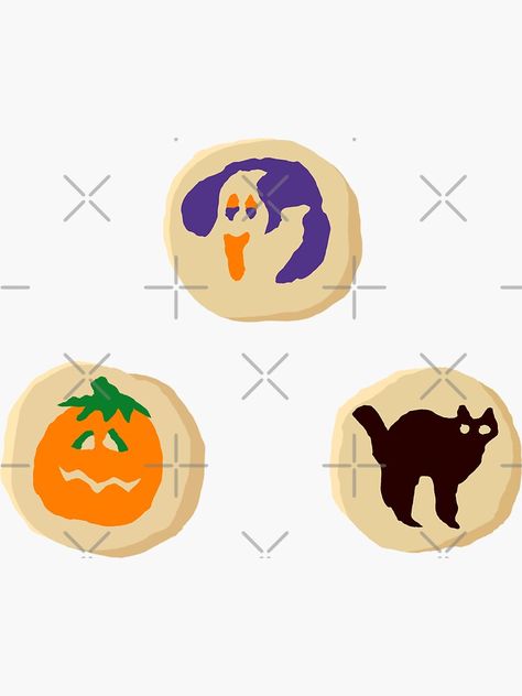 "Pillsbury Halloween Cookies" Sticker by Makieroon | Redbubble Philsbury Halloween Cookies, Halloween Pilsberry Cookies, Halloween Sugar Cookies Pillsbury, Pillsbury Holiday Cookies, Pony Adopt, Cookies Pillsbury, Pillsbury Halloween Cookies, Cookies Sticker, Pillsbury Cookies