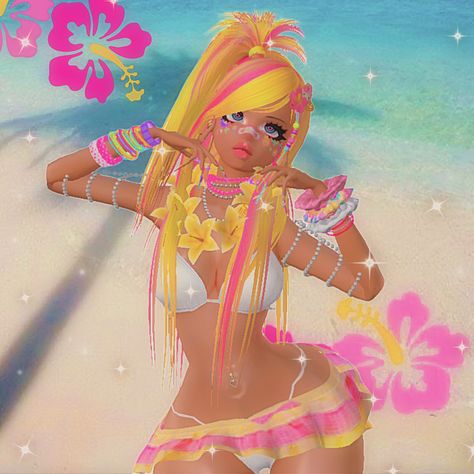 Tropical Gyaru, Gyaru Aesthetic, Key West Kitten, Tropical Core, Coconut Dream, Imvu Outfits Ideas Cute, Gyaru Fashion, Royale High, Yandere Simulator