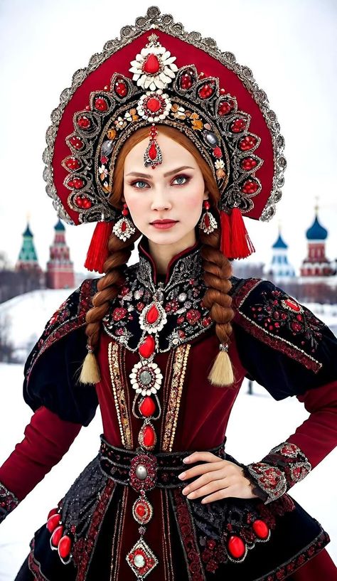 Russian Traditional Dress, Russia Clothes, Glitter Veil, Russian Dress, Russian Clothing, Traditional Hairstyle, Jazz Costumes, Polish Women, Russian Culture