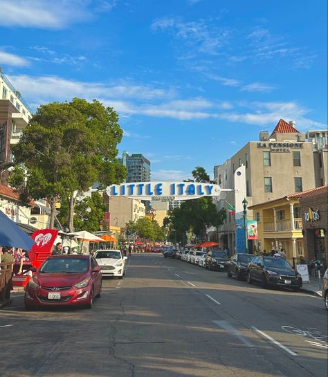 San diego summer little italy italian culture aesthetic pasta pizza street california California Street Aesthetic, San Diego Summer Aesthetic, San Diego Aesthetic, Little Italy San Diego, Streets Of Italy Aesthetic, San Diego Apartments, Italy Streets Aesthetic, San Diego Little Italy, San Diego Streets