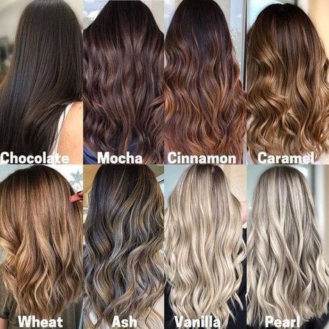 Hair Lights, Fall Hair Color Ideas, Hair Dyed, Hair Color Chart, Fall Hair Color For Brunettes, Hair Color Ideas For Brunettes, Hair Color Highlights, Trendy Hair Color, Hair Shades