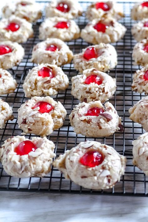 Almond Cherry Cookies - Ever After in the Woods Almond Cherry Cookies, Almond Filling Recipe, Cherry Almond Cookies, Almond Paste Cookies, Pastry Filling, Almond Paste Recipes, Linzer Cookies Recipe, Chocolate Cherry Cookies, Cookies To Make