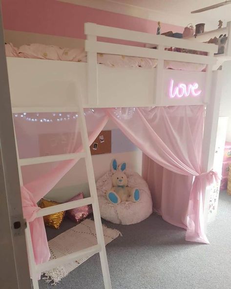 The Top 61 Best Girls Bedroom Ideas - Interior Home and Design Princess Loft Bedroom Ideas, Pink Room Loft Bed, Girly Pink Room Bedroom Ideas, Kids Bedroom Ideas Girls Children, Girls Mid Sleeper Bedroom Ideas, Kids Loft Bed Ideas Diy Girls Bedroom, Girls Room Loft Bed Ideas, Girls Cabin Bed Ideas, Pink Loft Bed Bedroom Ideas