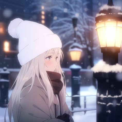 Anime Snow Aesthetic, Anime Winter Aesthetic, Anime Winter Pfp, Winter Anime Aesthetic, Winter Pfp Anime, Winter Profile Picture, Snow Pfp, Snow Icon, Winter Pfp