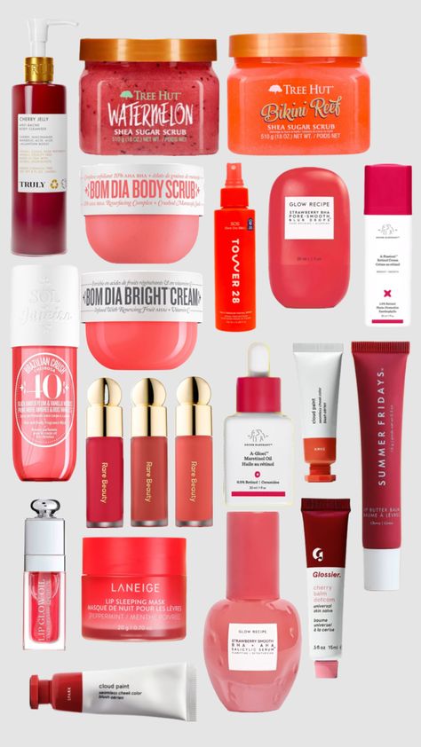 red Red Skincare, Rainbow Skincare, Sos Recipe, Sephora Skin Care, Perfect Skin Care Routine, Red Makeup, Hygiene Products, Pretty Skin Care, Pretty Skin