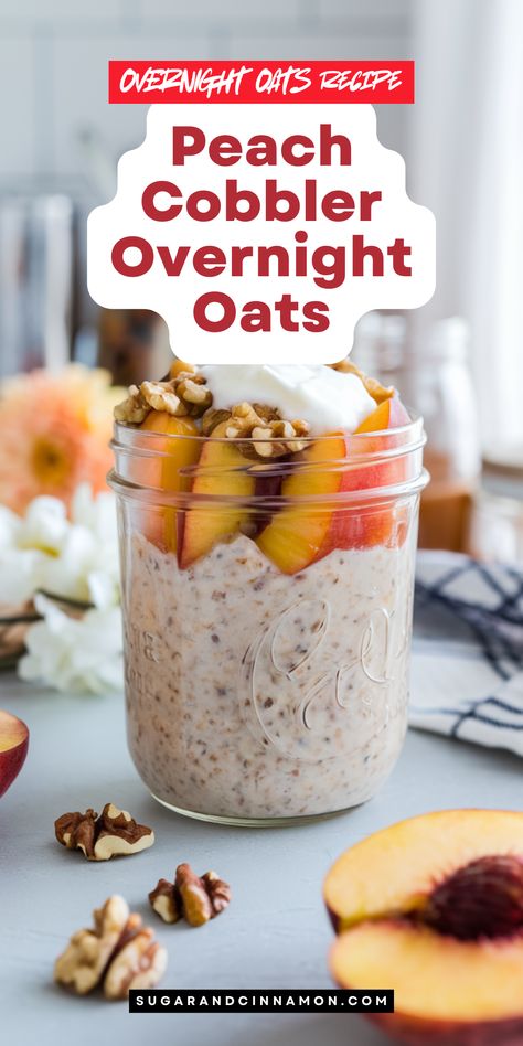 Savor the flavors of summer with Peach Cobbler Overnight Oats! 🍑🌞 This simple and satisfying recipe is a great way to enjoy peaches and oats together. Prep it in minutes for a quick breakfast that tastes amazing. Save this pin to keep your mornings flavorful! Strawberry Peach Overnight Oats, Overnight Oats Flavors, Peach Cobbler Overnight Oats, Peaches And Cream Overnight Oats, Starbucks Vanilla Bean Frappuccino, Peach Overnight Oats, Healthier Breakfast, Cocktail Cupcakes, Starbucks Egg Bites