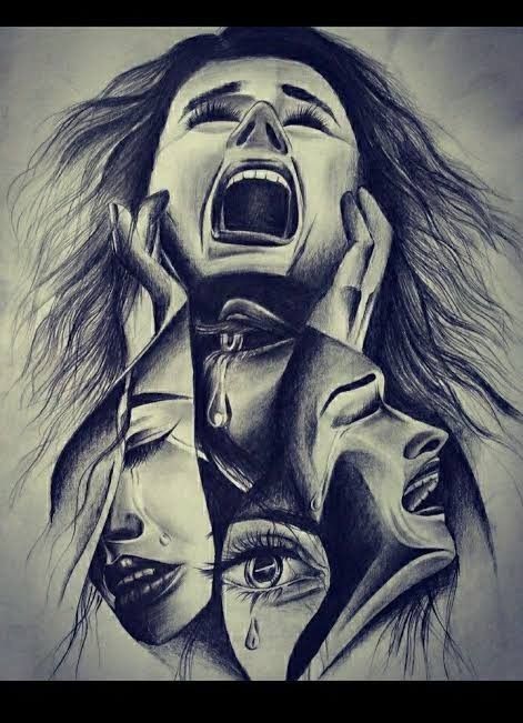 Female Life Drawing, Emotional Painting, Portraiture Painting, Cool Pencil Drawings, Meaningful Drawings, Women Poster, Poster Drawing, Dark Art Drawings, Dark Art Illustrations